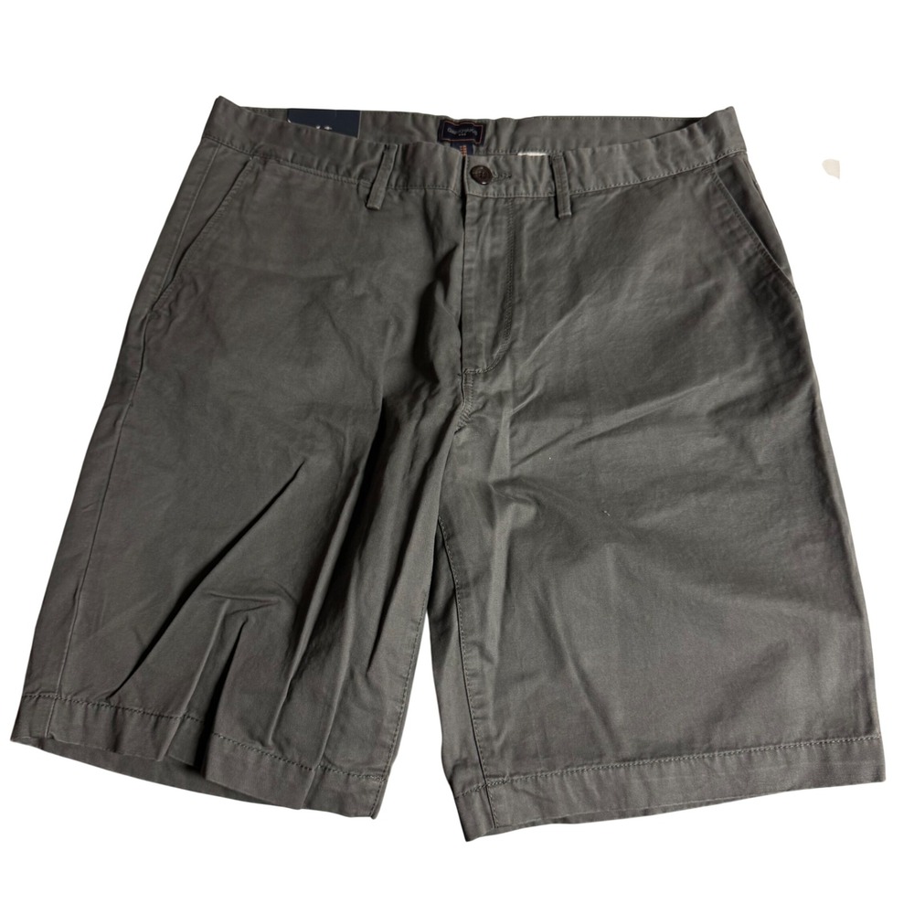 Gap Khakis Mens 36 Gray Chino Shorts Flat Front Cotton Twill Casual NEW